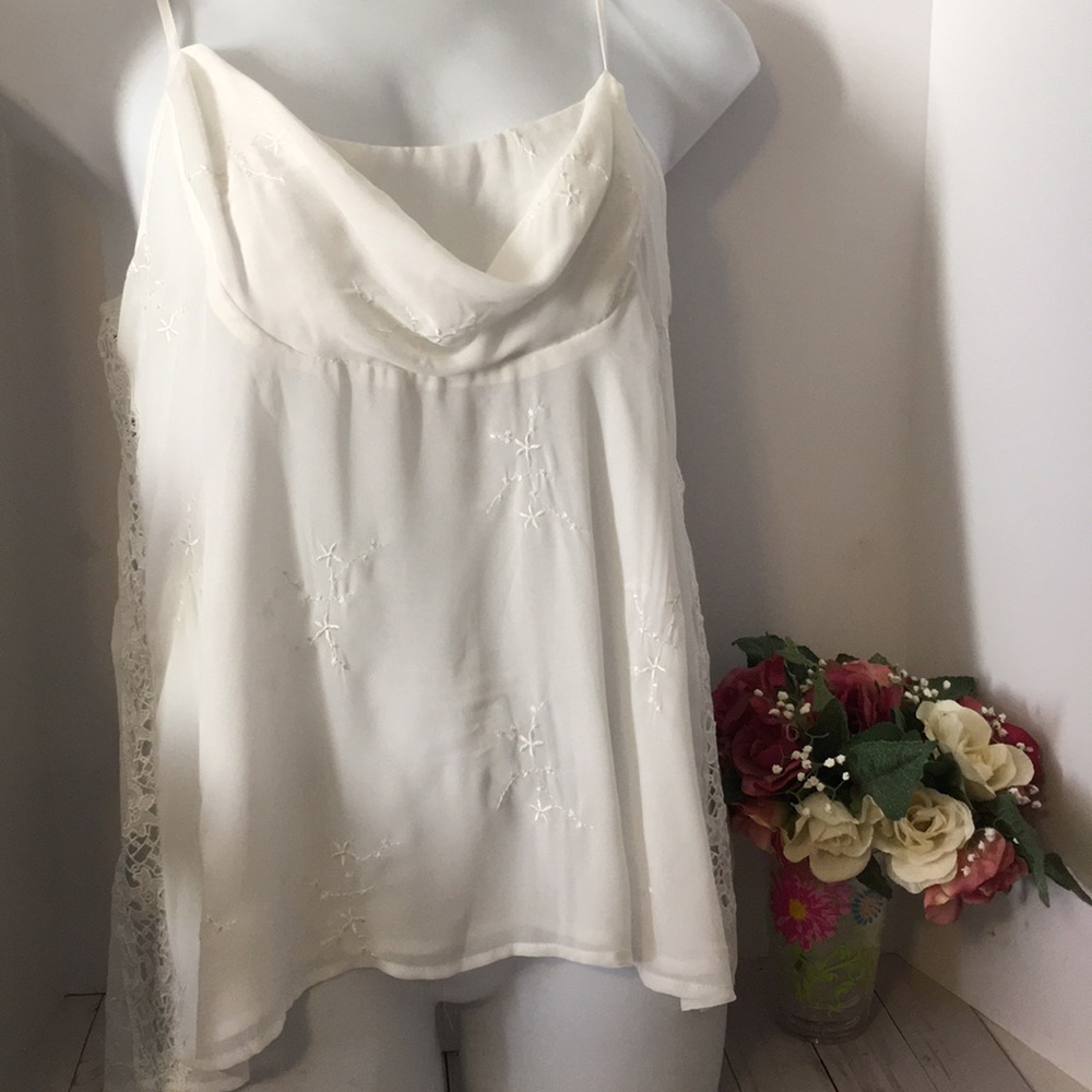 Xoxo  sheer top with embroidered. Design & lace